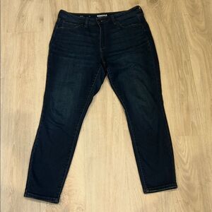 Sonoma Women's Fleece Lined Skinny Jeans - Dark Blue, Size 14